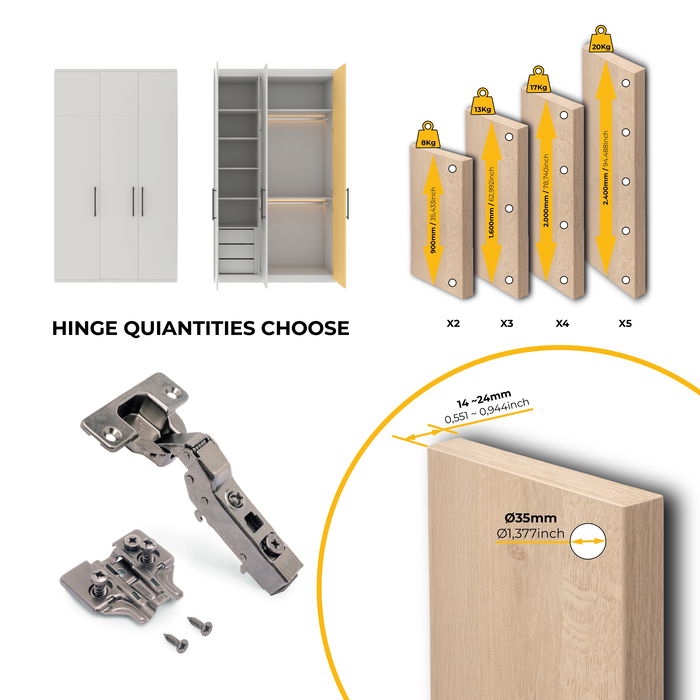 Emuca Lot de 20 charnières coudées X91 avec fermeture amortie et embases Euro, hauteur 0, nickelé, titane Emuca Lot de 20 charnières coudées X91 avec fermeture amortie et embases Euro, hauteur 0, nickelé, titane