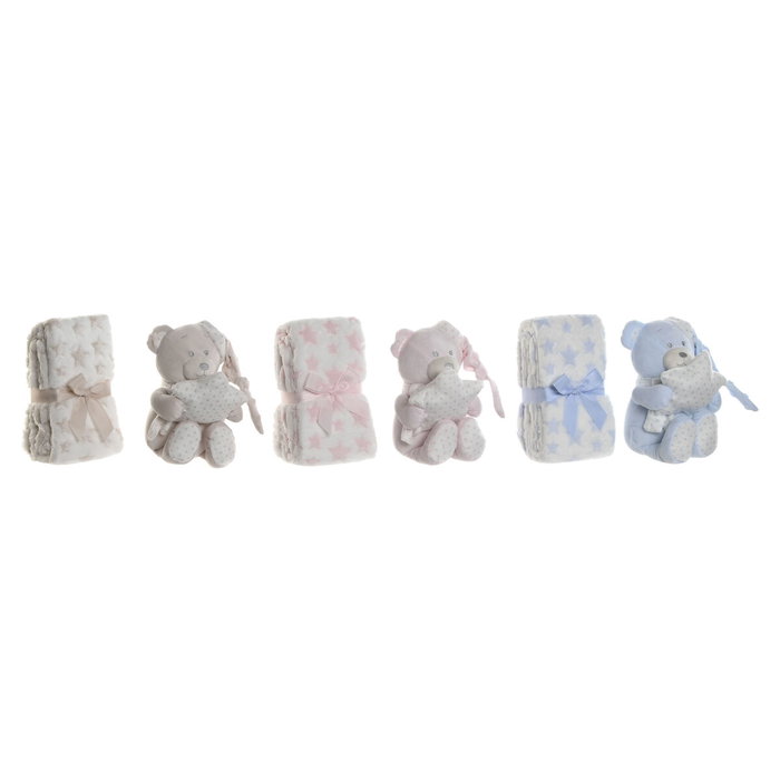 Coffret Bébé Home ESPRIT Bleu Beige Rose Polyester (3 Unités)