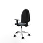 PIQUERAS Y CRESPO Chaise de bureau Algarra, tissu gris, base chromée