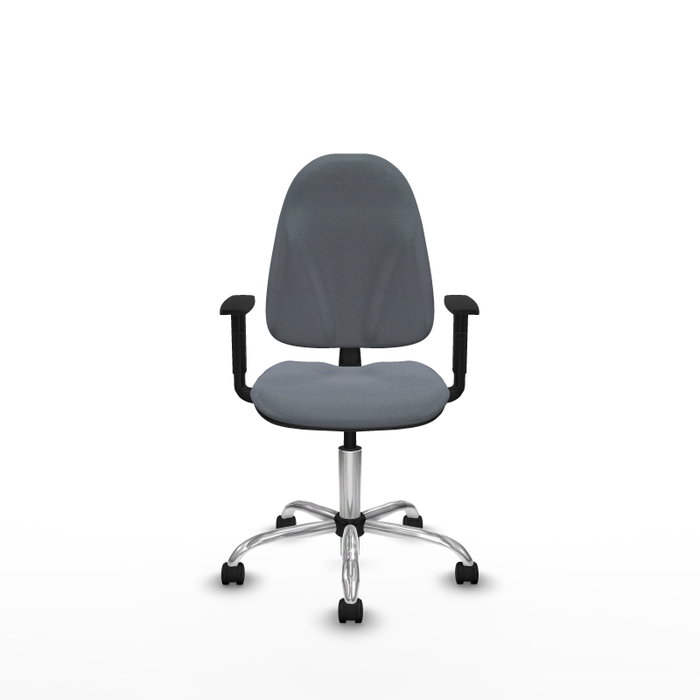 PIQUERAS Y CRESPO Chaise de bureau Algarra, tissu gris, base chromée