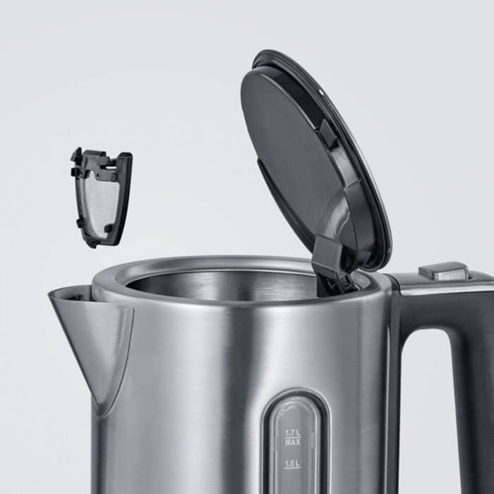 Severin WK3418 - Bouilloire en inox 1,7 L - Argent et Noir