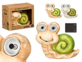 Ibergarden Figurine Solaire Escargot Assortie 19x15x9 cm Céramique Beige/Vert/Gris (Set de 12)