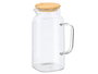 VIVALTO Carafe carrée en borosilicate avec couvercle en bambou 1,5L