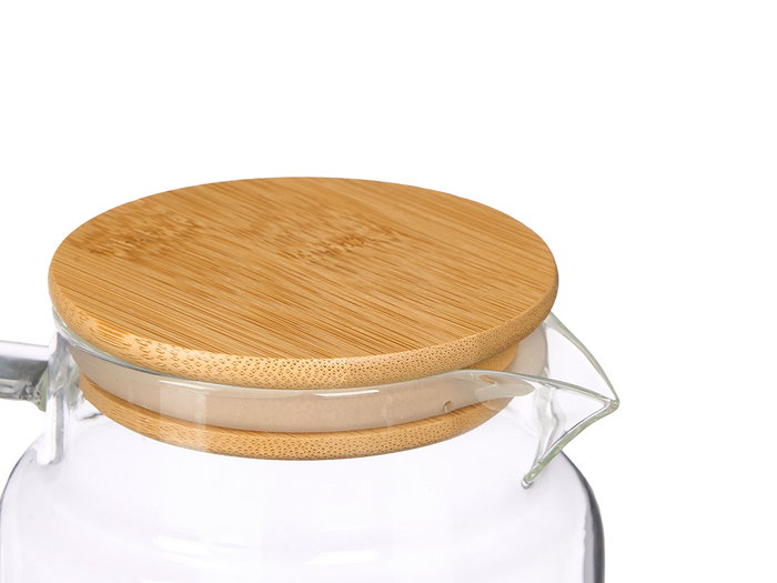 VIVALTO Carafe carrée en borosilicate avec couvercle en bambou 1,5L VIVALTO Carafe carrée en borosilicate avec couvercle en bambou 1,5L