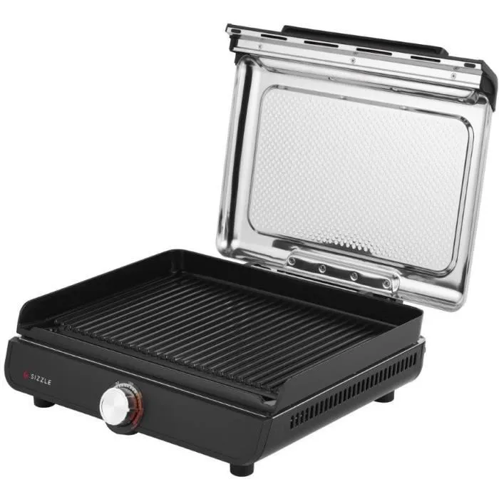 Ninja GR101EU Sizzle - Grill et Plancha intérieur - Cuisson haute température jusqu'à 260°C - Surface 34x8,5cm