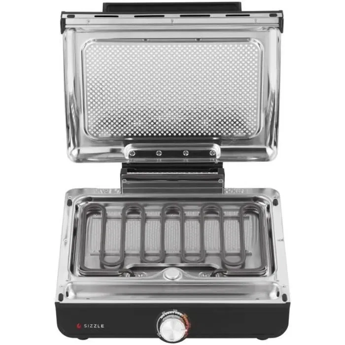 Ninja GR101EU Sizzle - Grill et Plancha intérieur - Cuisson haute température jusqu'à 260°C - Surface 34x8,5cm