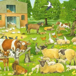 Schmidt Spiele - Puzzle 100 Pièces - Familles d'Animaux à la Ferme - À Partir de 6 Ans