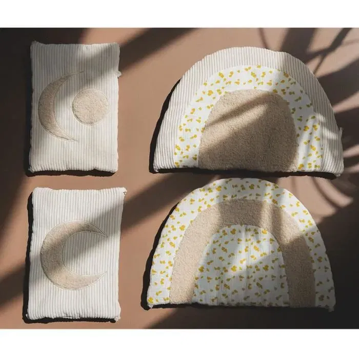 Domiva - Tour de lit modulable bébé Lune - 49x29 cm - Protection de lit, 4 panneaux (2x20x29 cm + 1x42x29 cm)