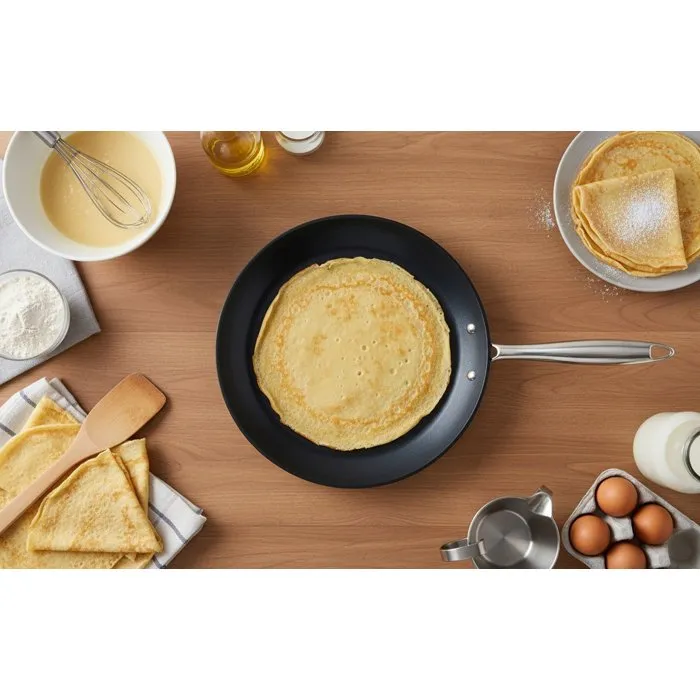 Arthur Martin AM7248 Crêpière Grand Chef en Inox 18/10 Ø28 cm, Revêtement Céramique Antiadhésif, Compatible Tous Feux Dont Induction