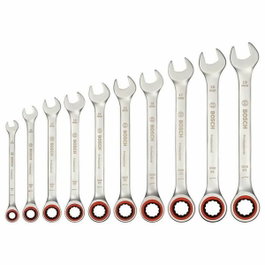 Bosch Professional Jeu de 10 clés mixtes à cliquet