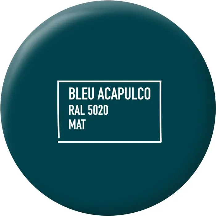 Ripolin - Peinture Mat Multi-Supports 2L - Bleu Acapulco RAL 5020 - Pour Bois, Métal, Béton - Résiste aux UV et Intempéries