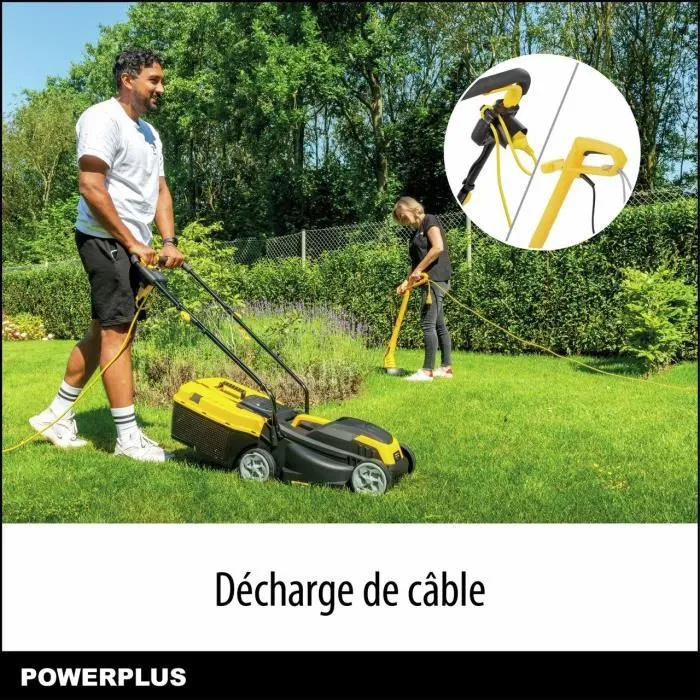 Powerplus POWXG62205T - Kit tondeuse à gazon électrique 1300 W 32 cm et coupe-bordures 250 W 22 cm - Entretien pelouse jusqu'à 250 m²