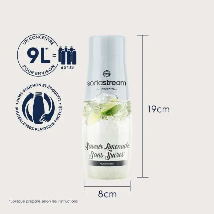 Sodastream - Lot de 6 Concentrés Limonade sans Sucres 440 ml - Jusqu'à 54L de Boissons