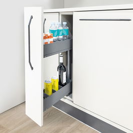 HERRAJES ALK Botellero Extraíble Bacan M150/M300, Gris Anthracite, 2 Bandejas, Modulo 200