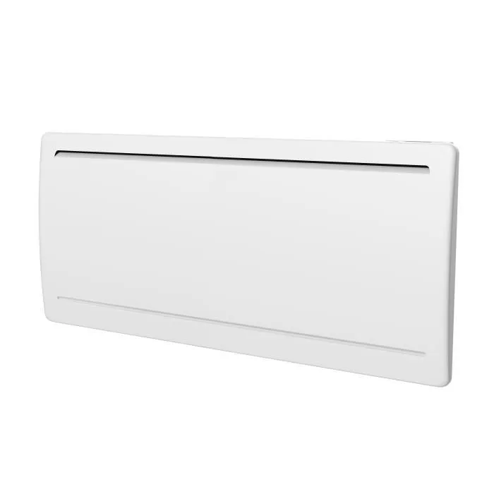 OCEANIC Radiateur électrique fixe à inertie sèche céramique 2000W Rubis - Design galbé - Blanc - NF - Thermostat électronique, programmation, fil pilote