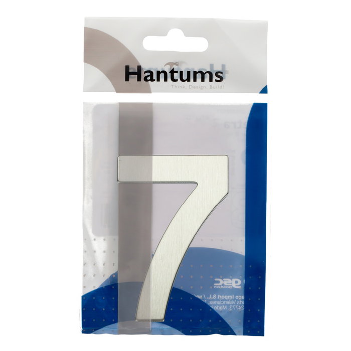 Hantums Numéro de porte 7 en acier inoxydable avec adhésif Hantums Numéro de porte 7 en acier inoxydable avec adhésif