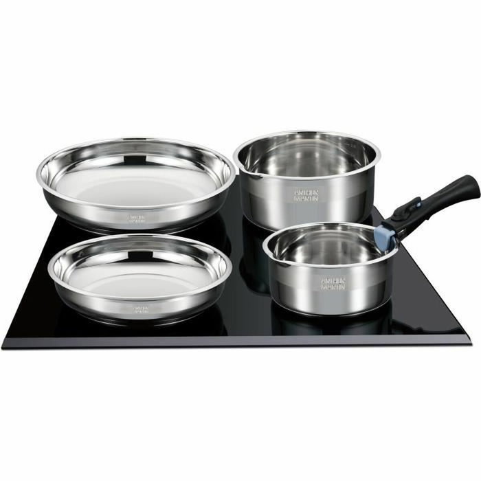 Arthur Martin Batterie de cuisine AM4485 10 pièces en acier inoxydable