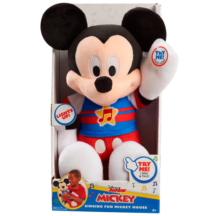 Just Play Peluche Disney Mickey Mouse Funhouse Chanteuse avec Éclairage, Chanson The Wiggle Giggle, 30,5 cm