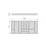Emuca range-couverts Optima Vertex/Concept, profondeur 500mm, plateau 16mm, module 1.000mm, Plastique, Blanc