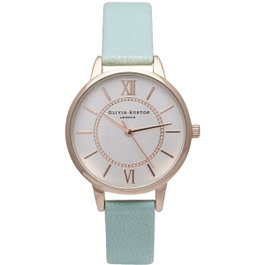 Olivia Burton OB15WD47 avec bracelet vert et boîtier doré