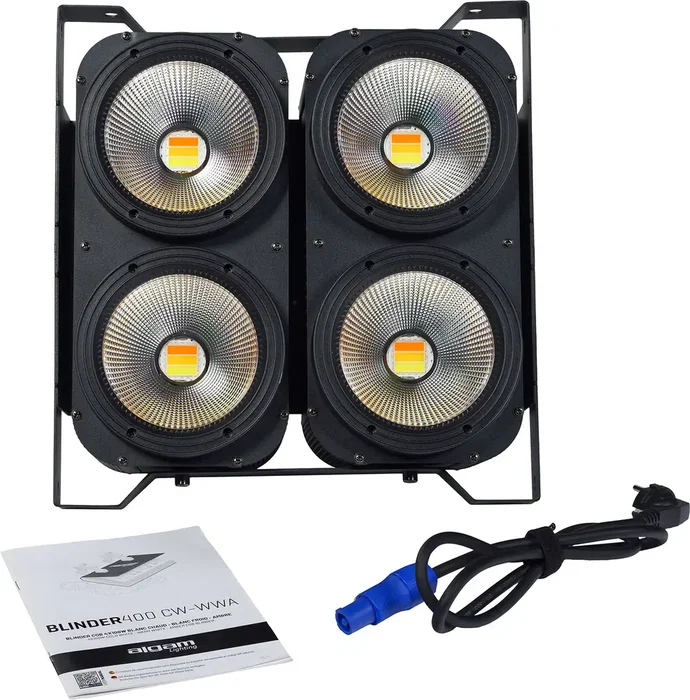 Algamlight Blinder Cob 4X 100W LED Blanc Froid/Blanc Chaud/Ambre - DMX, IP20, 200W Algamlight Blinder Cob 4X 100W LED Blanc Froid/Blanc Chaud/Ambre - DMX, IP20, 200W