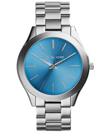 Michael Kors MK3292 avec cadran bleu et bracelet argenté