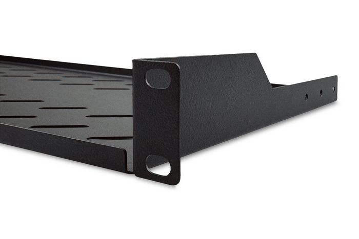 Digitus Tablette de montage fixe 1U pour rack 19", profondeur 400 mm, dimensions 45 x 483 x 250 mm, capacité 15 kg, couleur noir