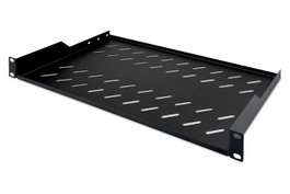 Digitus Tablette de montage fixe 1U pour rack 19", profondeur 400 mm, dimensions 45 x 483 x 250 mm, capacité 15 kg, couleur noir
