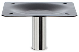 Q&Q Colonne Ø50 avec plaque HTotal 155 pour bases BEGGA et IZA