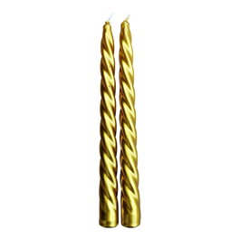 Magic Lights Pack de 2 Bougies Décoratives Dorées Ø2x24 cm