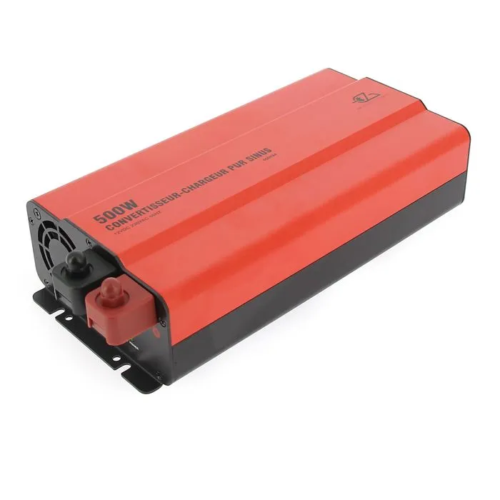 EZA Convertisseur Chargeur Pur Sinus 500W, 1000W Crete, Chargeur 10A, Compatible Batteries AGM Gel Lithium, Ecran LCD, Commande Déportée 5m, 12V/230V pour Camping-Car Fourgon