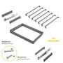 Emuca Kit de porte-pantalon à 7tringles et rack ajustable Quartz pour armoires, glissières extension totale et à fermeture douce, Module 70cm, Finition Titane