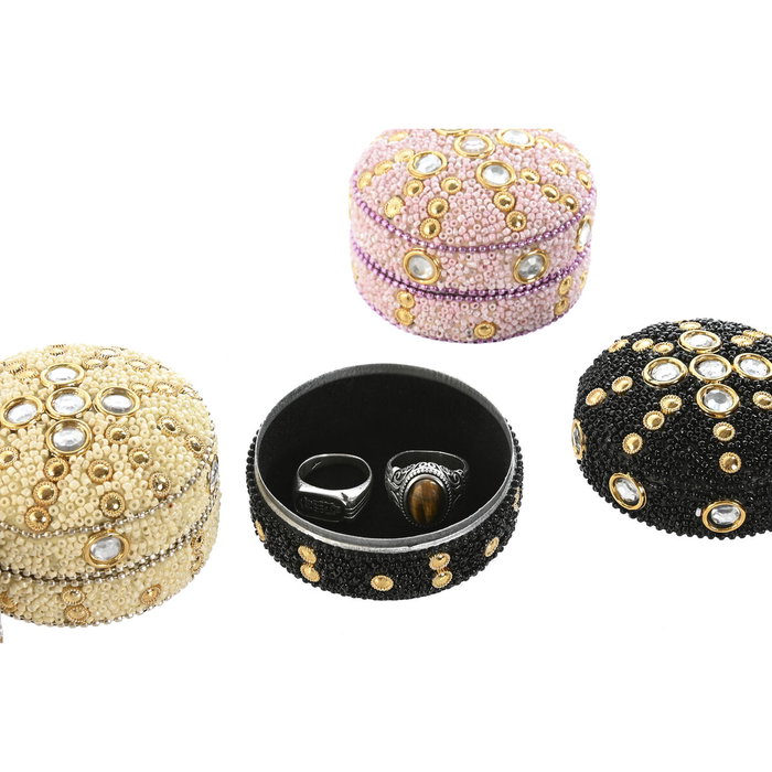 Boîte à bijoux Home ESPRIT Jaune Bleu Orange Rose Aluminium 7,5 x 7,5 x 5 cm (8 Unités)