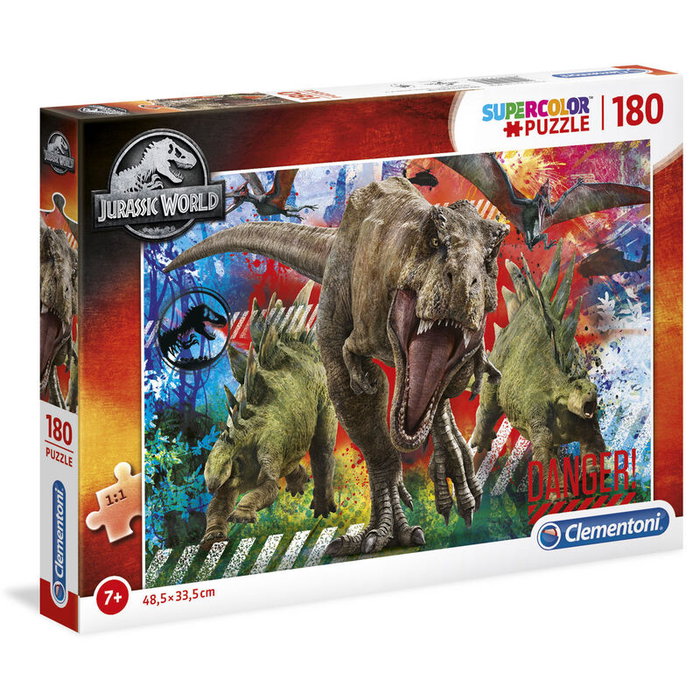 Clementoni Puzzle Jurassic World 180 pièces - Format du puzzle : 48,5 x 33,5 cm