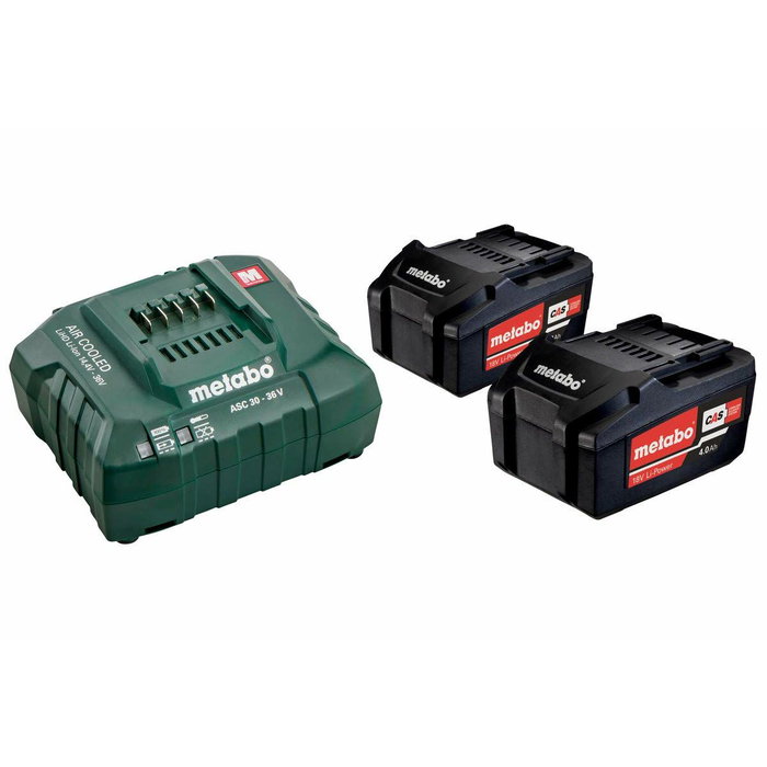 Metabo Set de 2 batteries Li-Power 18V 5,2 Ah avec chargeur ASC 145