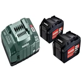Metabo Set de 2 batteries Li-Power 18V 5.2 Ah avec chargeur ASC 145 - Recharge rapide AIR COOLED - Réf. 685051000