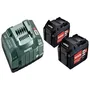 Metabo Set de 2 batteries Li-Power 18V 5.2 Ah avec chargeur ASC 145 - Recharge rapide AIR COOLED - Réf. 685051000