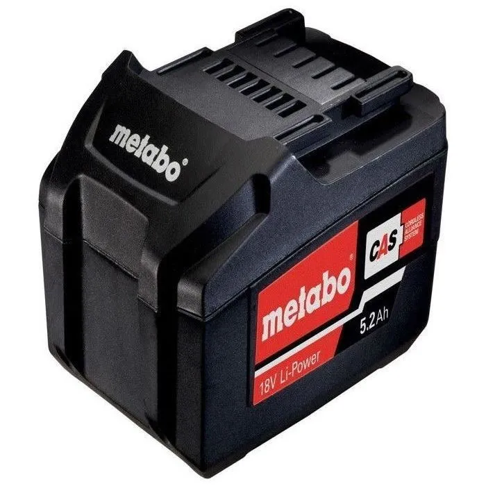 Metabo Set de 2 batteries Li-Power 18V 5.2 Ah avec chargeur ASC 145 - Recharge rapide AIR COOLED - Réf. 685051000