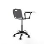 Tabouret Taburete Robledo Pivotant Chlorure de polyvinyle Gris clair Structure polyamide noire Non applicable Sans appui-tête Roulettes autofreinées