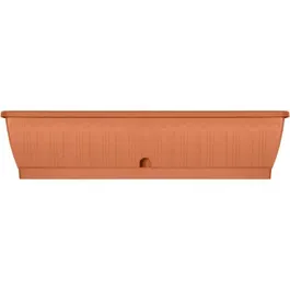 Garden Id Jardinière Terraflor Terra 80 cm en Polypropylène Recyclé - 28 Litres avec Système d'Auto-Arrosage, Réserve d'Eau, Stable