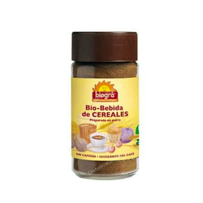 Biogra Bio-Café Céréales Solubles Bio - Substitut de café sans caféine - Vegan - 100 g Biogra Bio-Café Céréales Solubles Bio - Substitut de café sans caféine - Vegan - 100 g