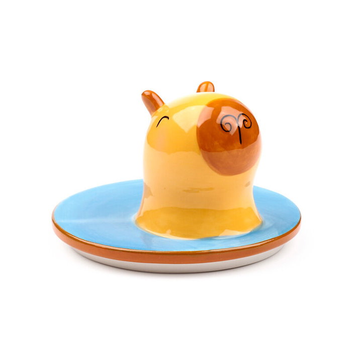 PUCKATOR Tasse avec Couvercle Décor Capybara - Céramique - Lavage à la Main Recommandé PUCKATOR Tasse avec Couvercle Décor Capybara - Céramique - Lavage à la Main Recommandé