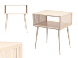 Giftdecor Table d'appoint rectangulaire beige métal 46x19x36 cm