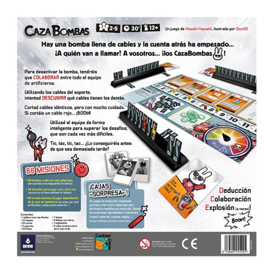 Devir Jeu de société Caza Bombas - Jeu coopératif de déduction pour 2 à 5 joueurs dès 12 ans - 66 missions - Durée 30 min Devir Jeu de société Caza Bombas - Jeu coopératif de déduction pour 2 à 5 joueurs dès 12 ans - 66 missions - Durée 30 min