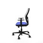 Chaise Jorquera Synchrone/Traslack tissu Bleu clair Maille Blanc Base en nylon noir Accoudoir 1D Sans appui-tête Roulettes 65mm nylon