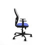 Chaise Jorquera Synchrone/Traslack tissu Bleu clair Maille Blanc Base en nylon noir Accoudoir 1D Sans appui-tête Roulettes 65mm nylon
