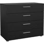 Commode PEPE 4 Tiroirs Noir Frêne L80 x P40 x H68 cm Rangement Moderne