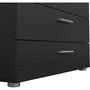 Commode PEPE 4 Tiroirs Noir Frêne L80 x P40 x H68 cm Rangement Moderne