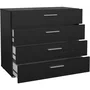 Commode PEPE 4 Tiroirs Noir Frêne L80 x P40 x H68 cm Rangement Moderne