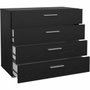 BigBuy Home Commode PEPE 4 Tiroirs - Noir frêne